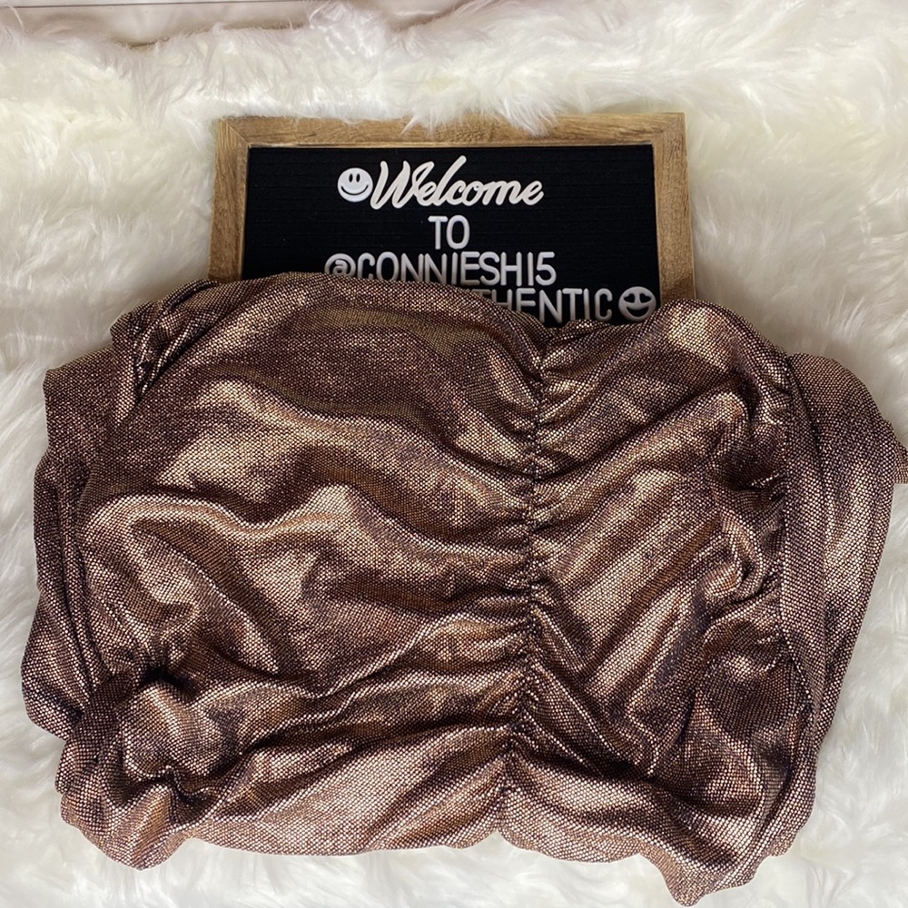 ❌SOLD❌Bronze Sparkly Draped Skirt
